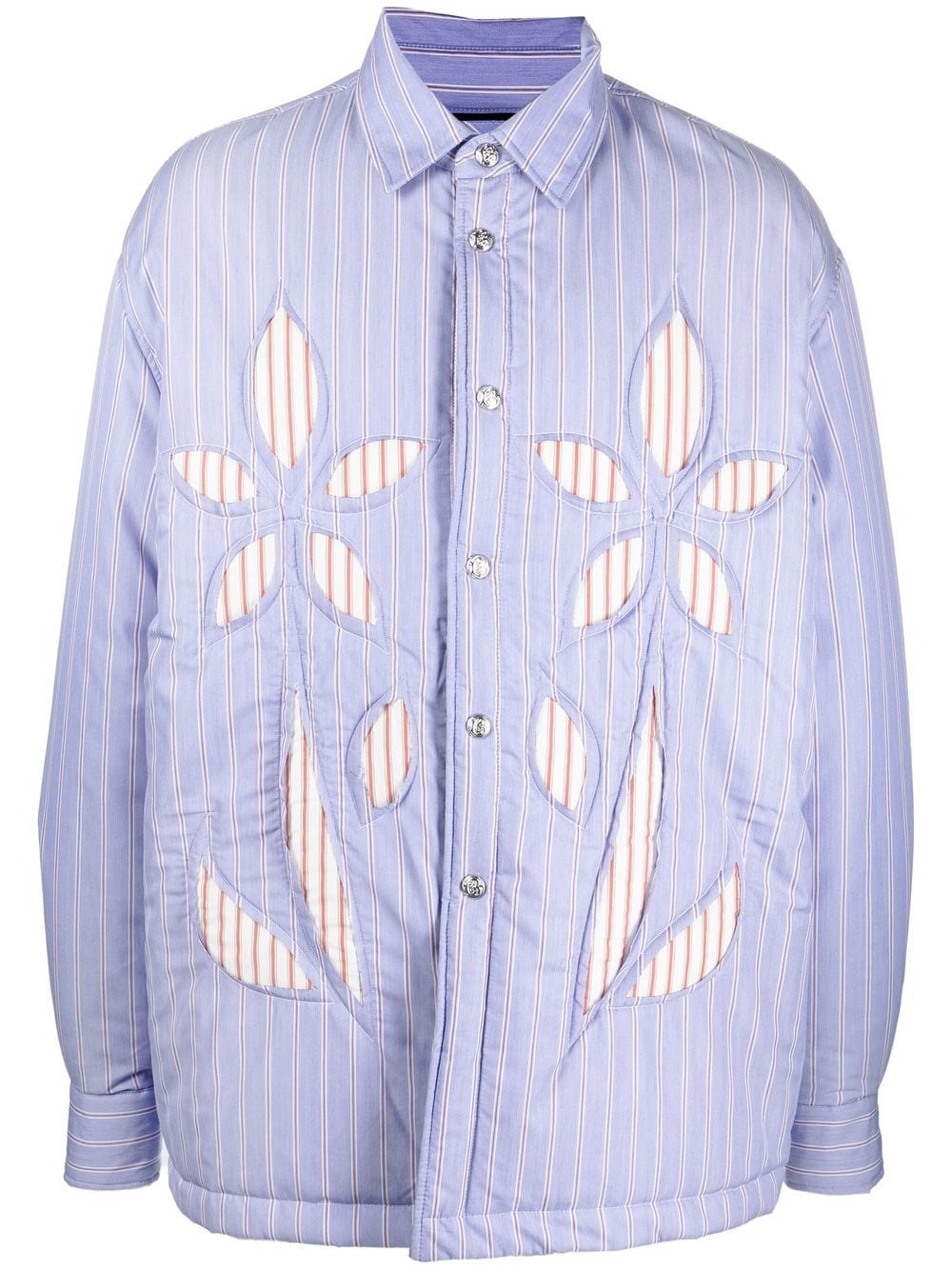 BLUEMARBLE striped padded shirt jacket von BLUEMARBLE