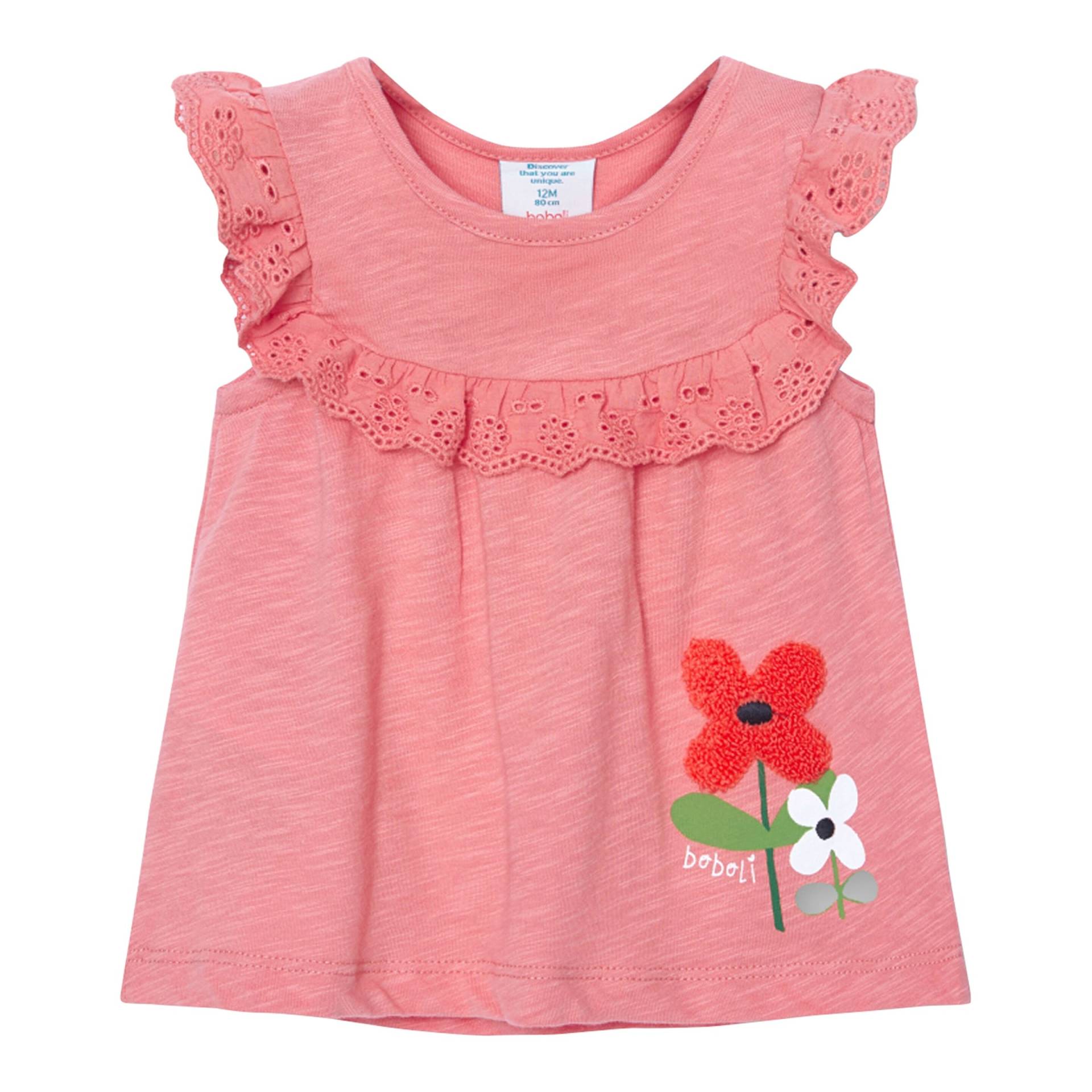 T-Shirt Flügelarm Blumen Lochstickerei T-Shirt Flügelarm Blumen Lochstickerei von BOBOLI