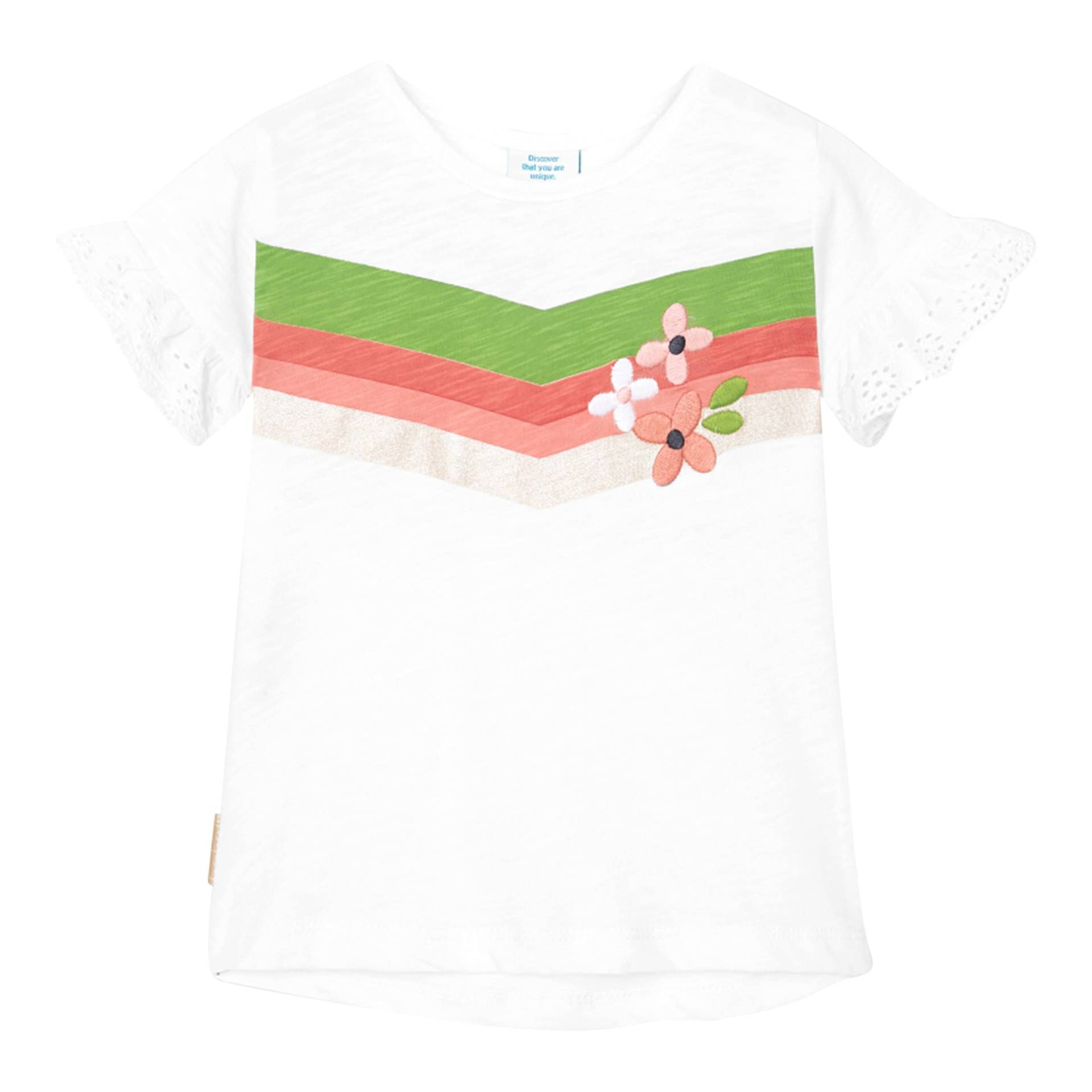T-Shirt kurzarm Blumenstickerei von BOBOLI
