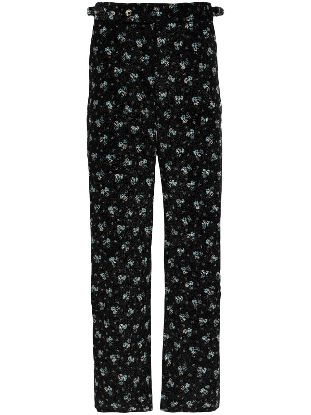 BODE Chicory floral corduroy trousers - Black von BODE