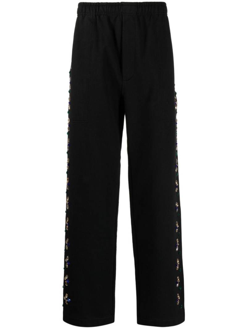 BODE Concord beaded cotton trousers - Black von BODE