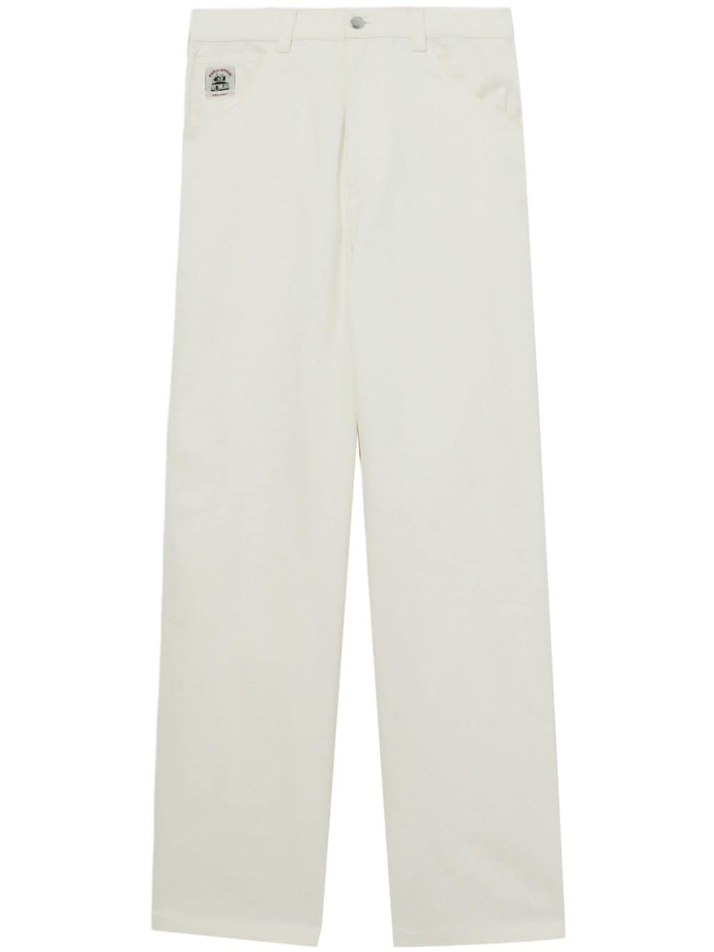 BODE Knolly Brook cotton-herringbone straight-leg trousers - White von BODE