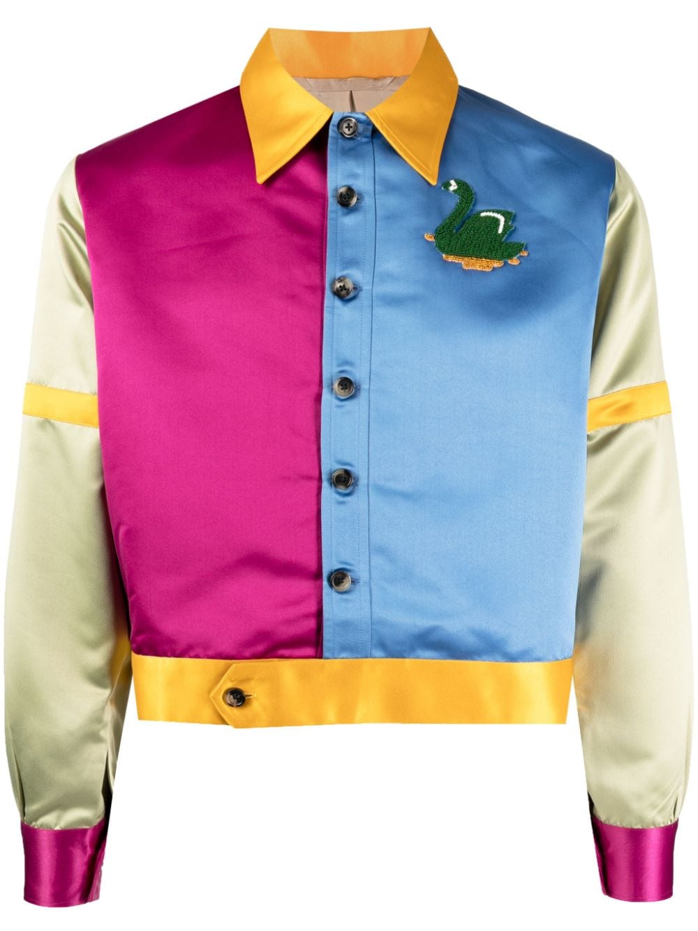 BODE Semestral colour-block satin bomber jacket - Multicolour von BODE