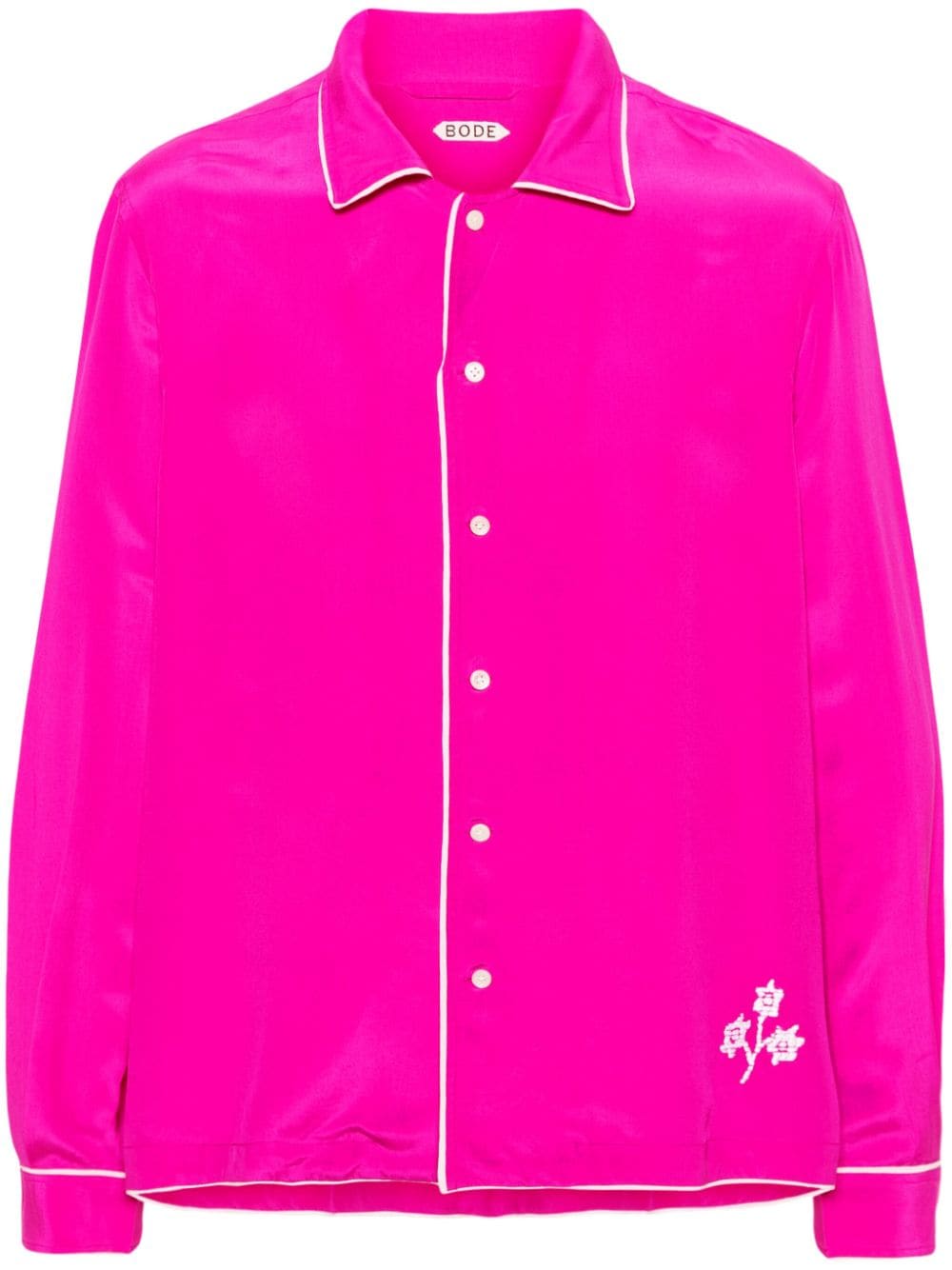 BODE Shadow Jasmine silk shirt - Pink von BODE