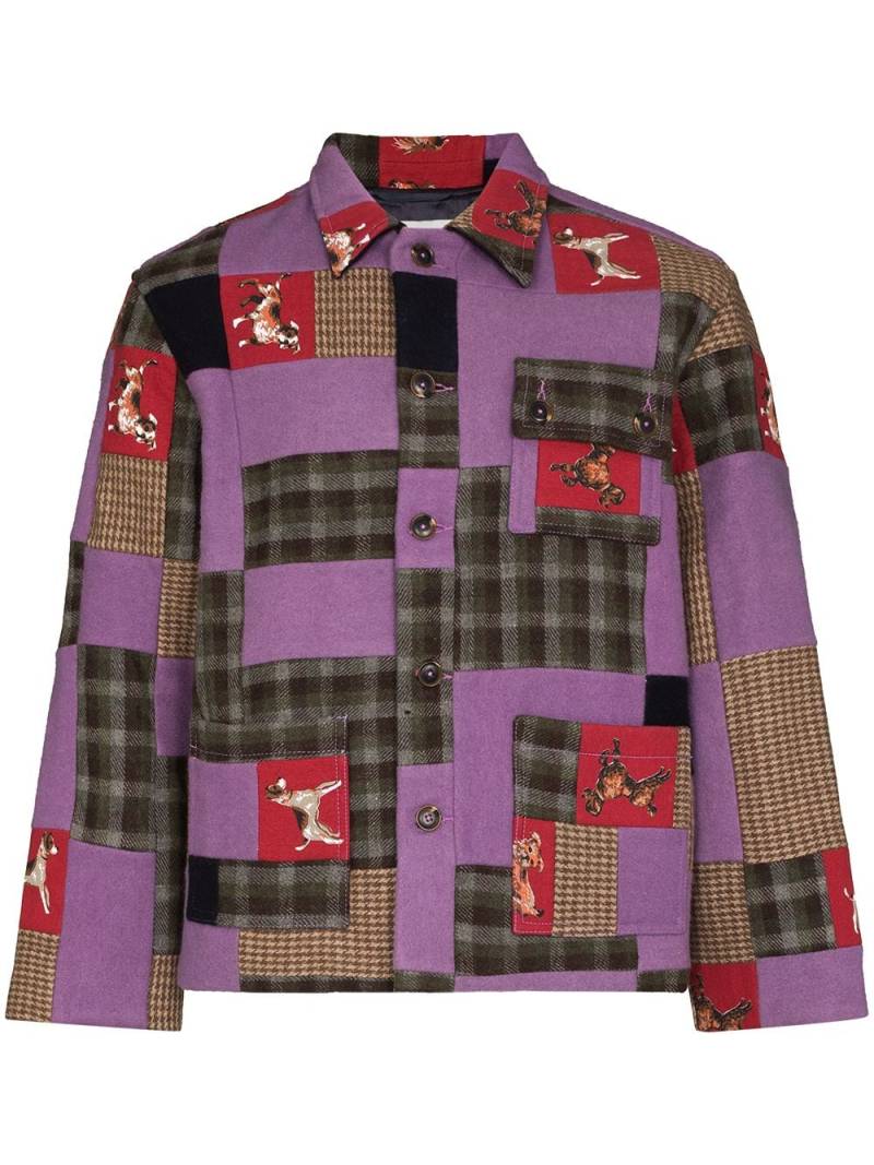 BODE Show Dogs patchwork-design jacket - Purple von BODE