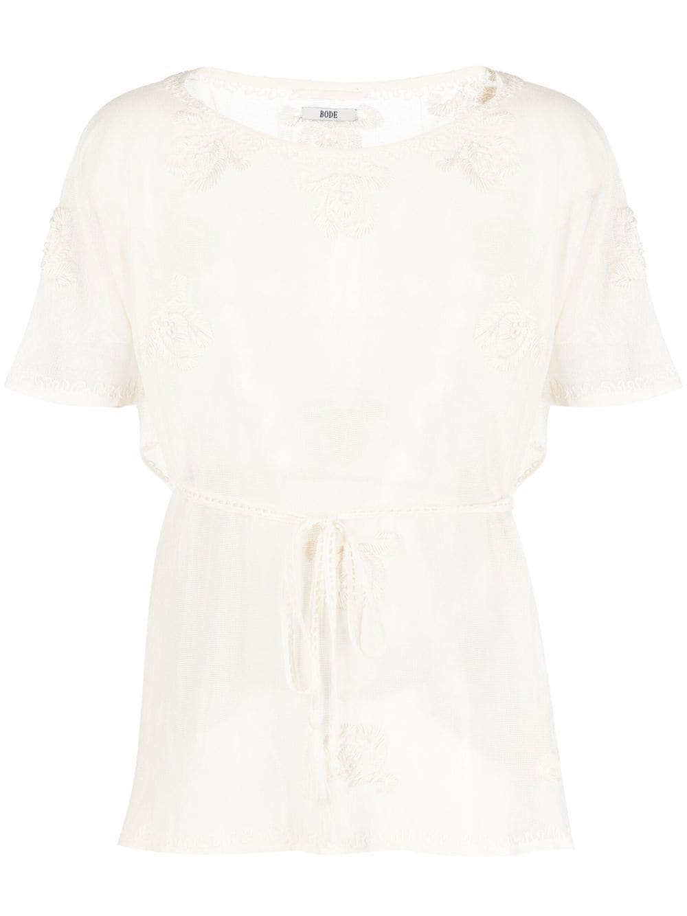 BODE cotton embroidered design top - Neutrals von BODE