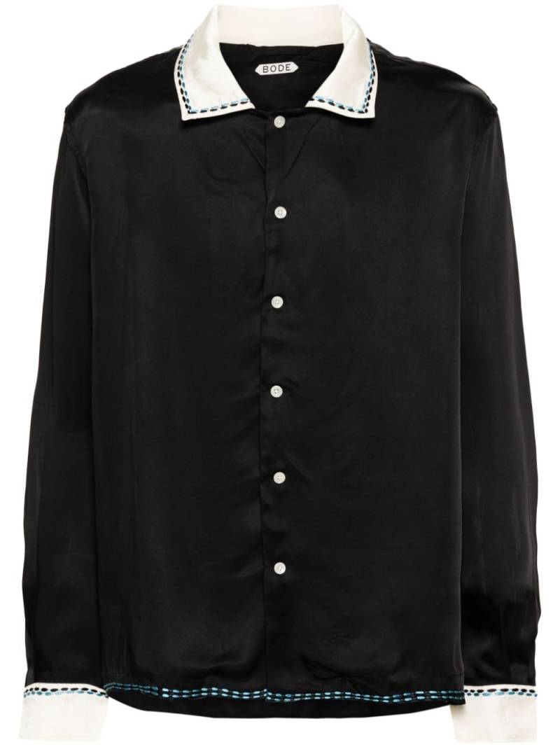 BODE embroidered-design spread-collar shirt - Black von BODE