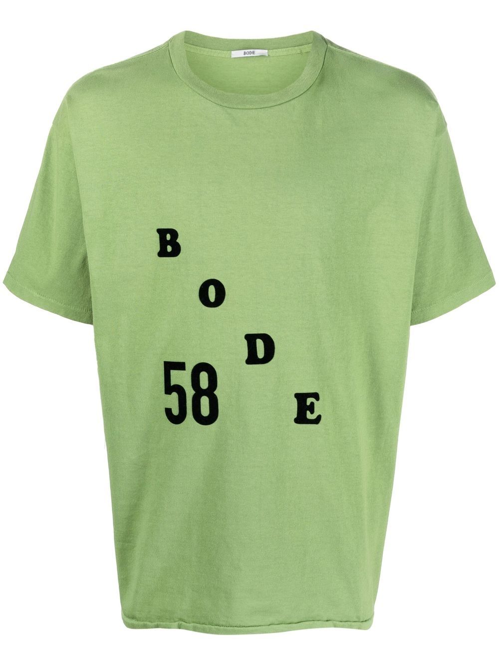 BODE flocked-logo cotton T-shirt - Green von BODE