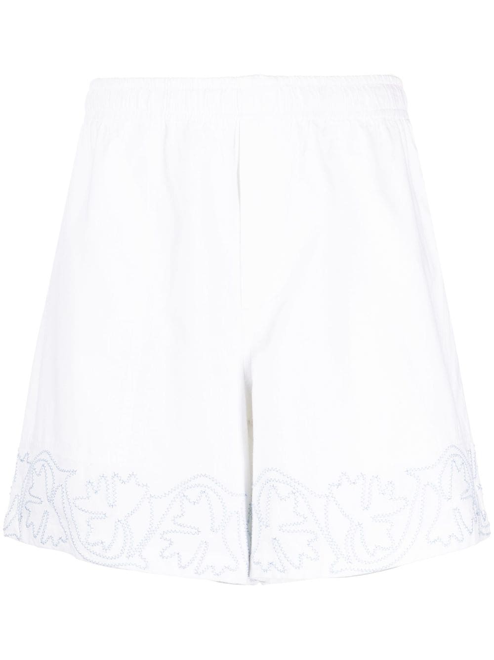 BODE floral-embroidered cotton shorts - White von BODE