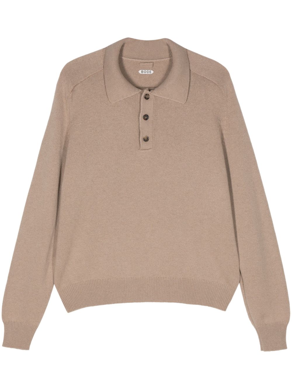 BODE knitted cashmere polo shirt - Neutrals von BODE