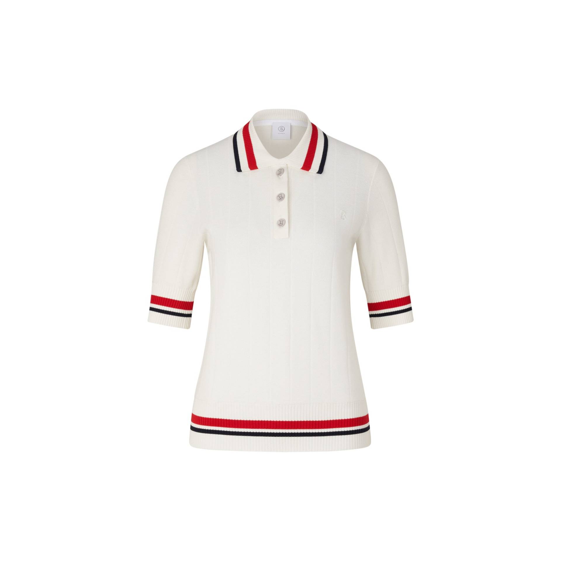 BOGNER SPORT Strick-Polo-Shirt Lennie für Damen - Off-White/Rot von BOGNER Sport