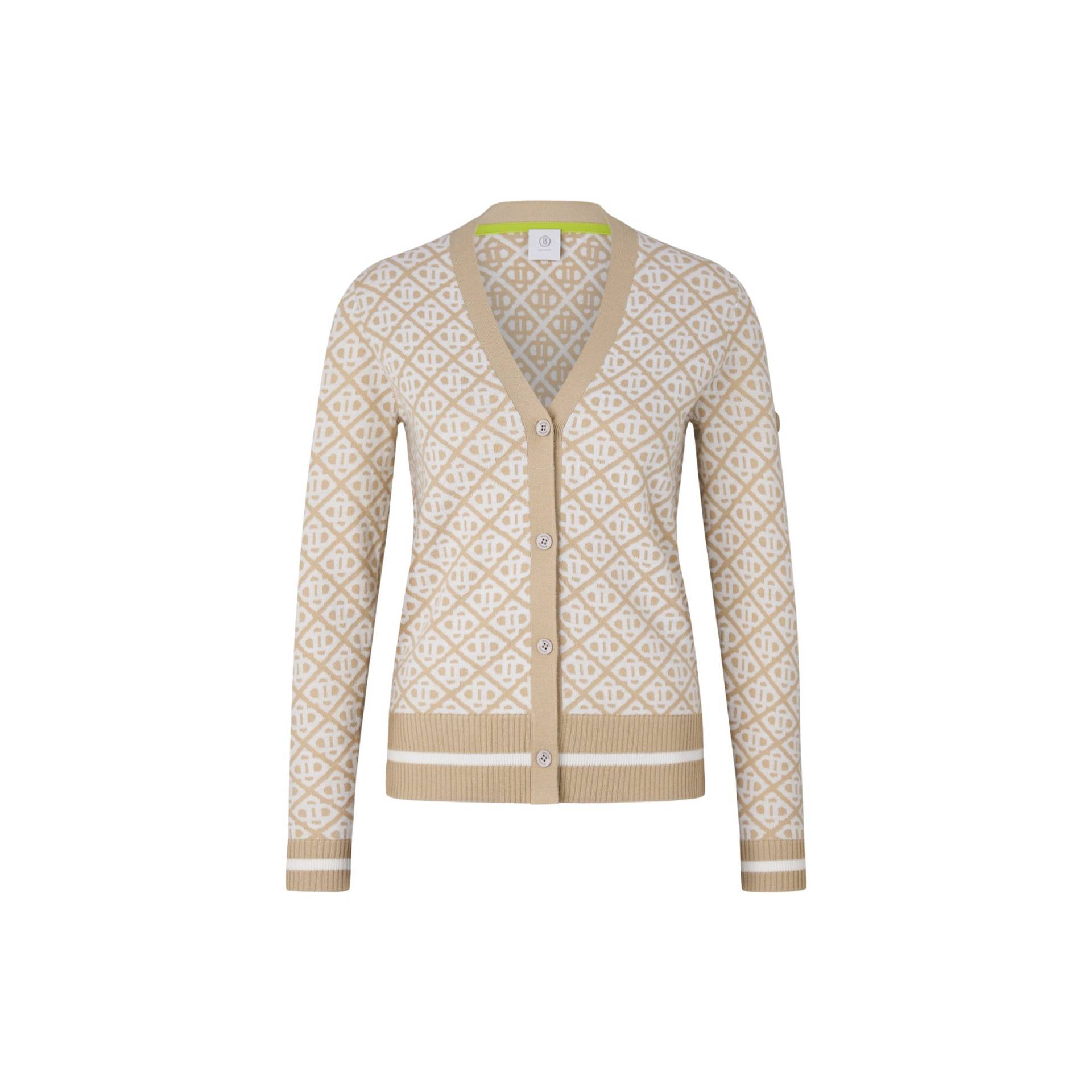 BOGNER SPORT Strickjacke Stina für Damen - Beige/Weiß von BOGNER Sport