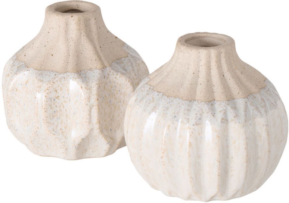 BOLTZE Tischvase »Malia«, (Set, 2 St.), aus Steingut, Höhe ca. 9 cm von BOLTZE