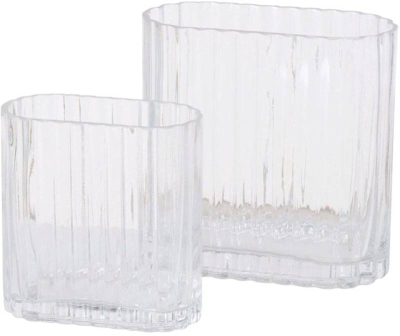 BOLTZE Tischvase »Tulipa«, (Set, 2 St.), aus Glas, Höhe ca. 14 cm und 18 cm von BOLTZE