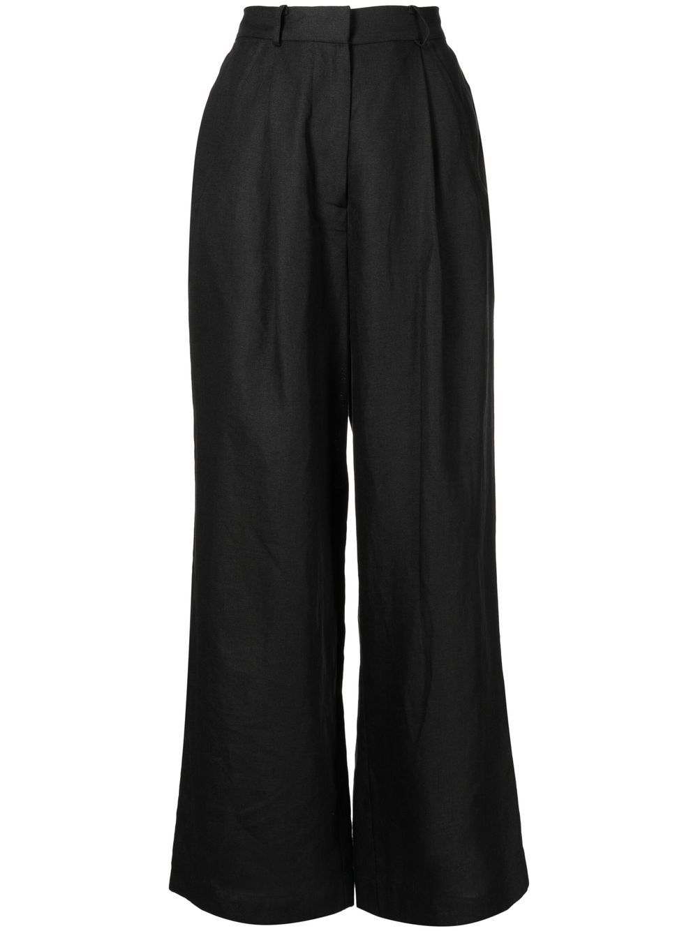 BONDI BORN Komodo linen wide-leg trousers - Black von BONDI BORN