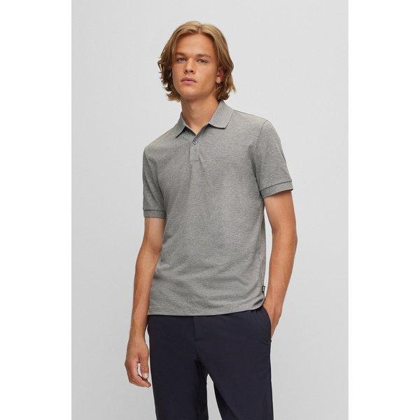 Poloshirt, Kurzarm Herren Silber M von BOSS BLACK