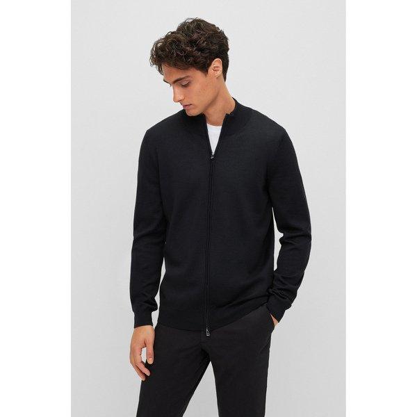 Lange Strickjacke Herren Black L von BOSS BLACK