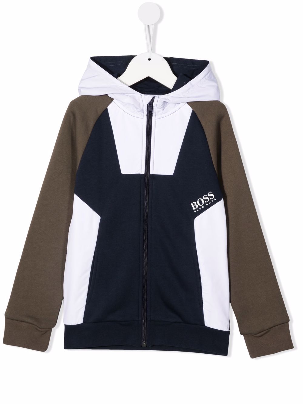 BOSS Kidswear colour-block zip-up hoodie - Blue von BOSS Kidswear