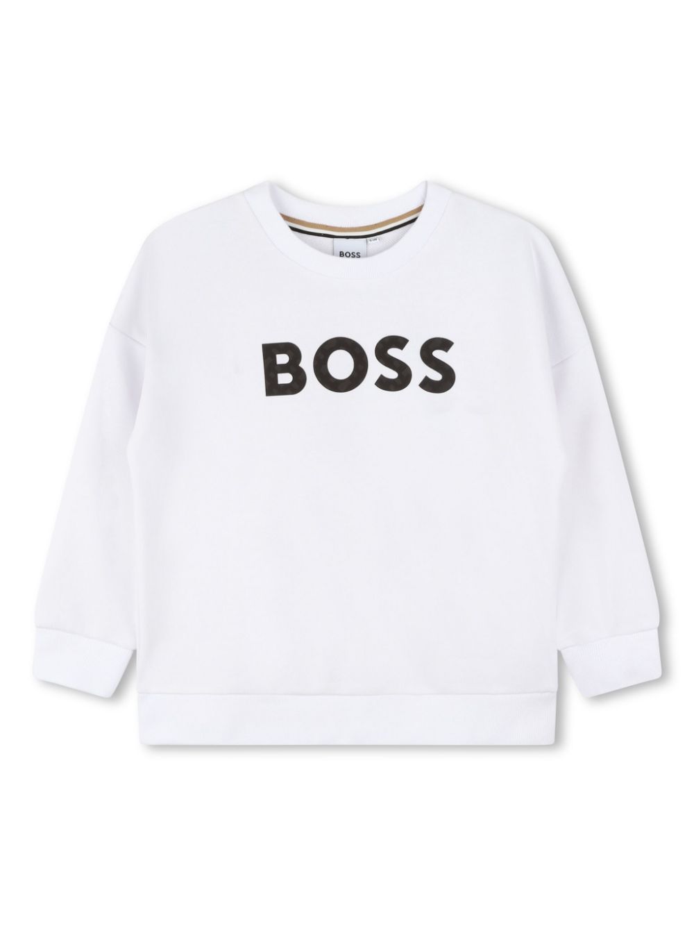 BOSS Kidswear contrasting logo print cotton sweatshirt - White von BOSS Kidswear