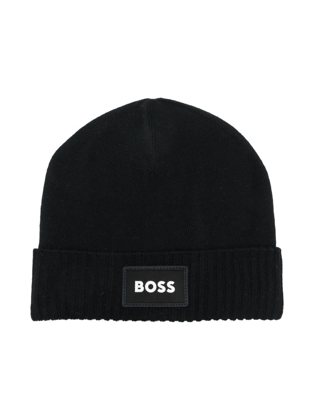 BOSS Kidswear embroidered-logo beanie hat - Black von BOSS Kidswear
