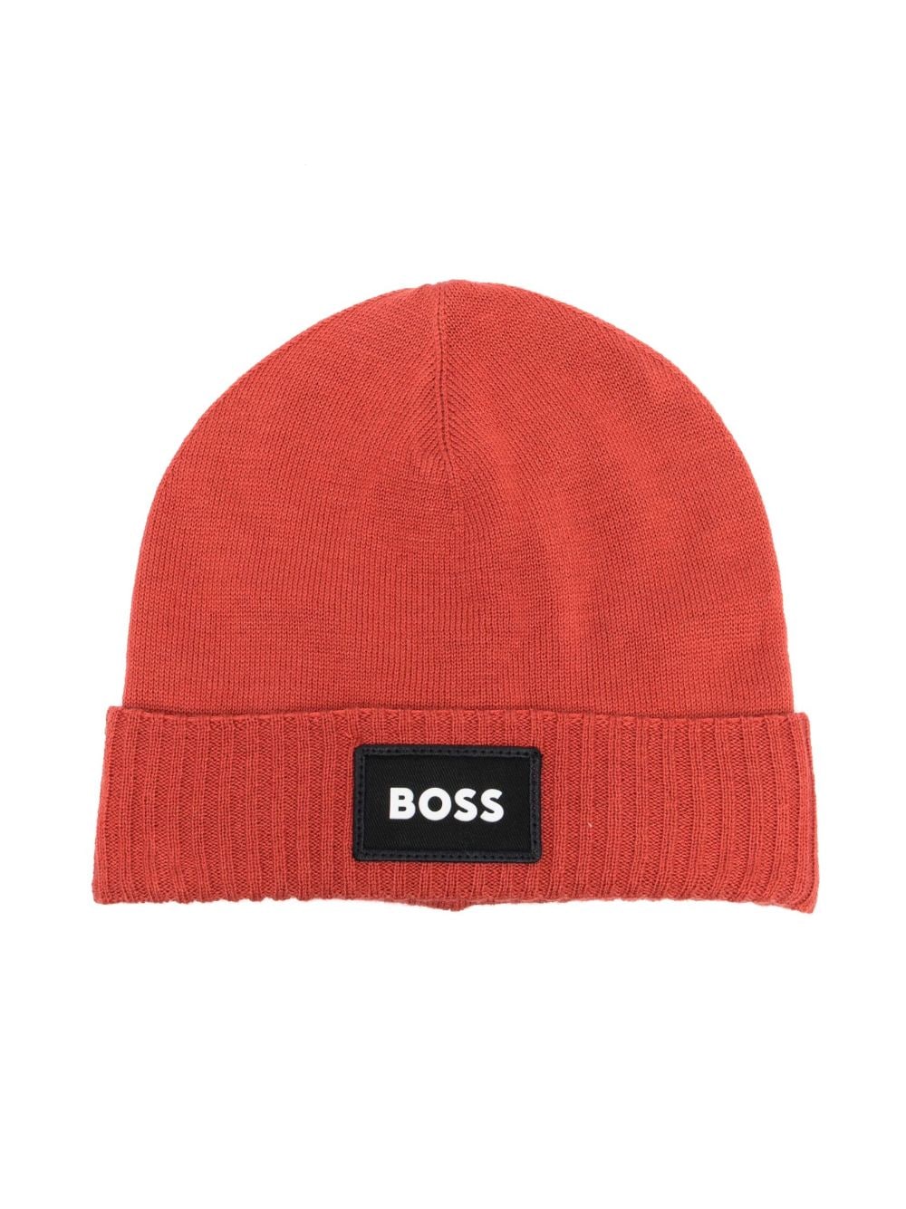 BOSS Kidswear embroidered-logo beanie hat - Orange von BOSS Kidswear