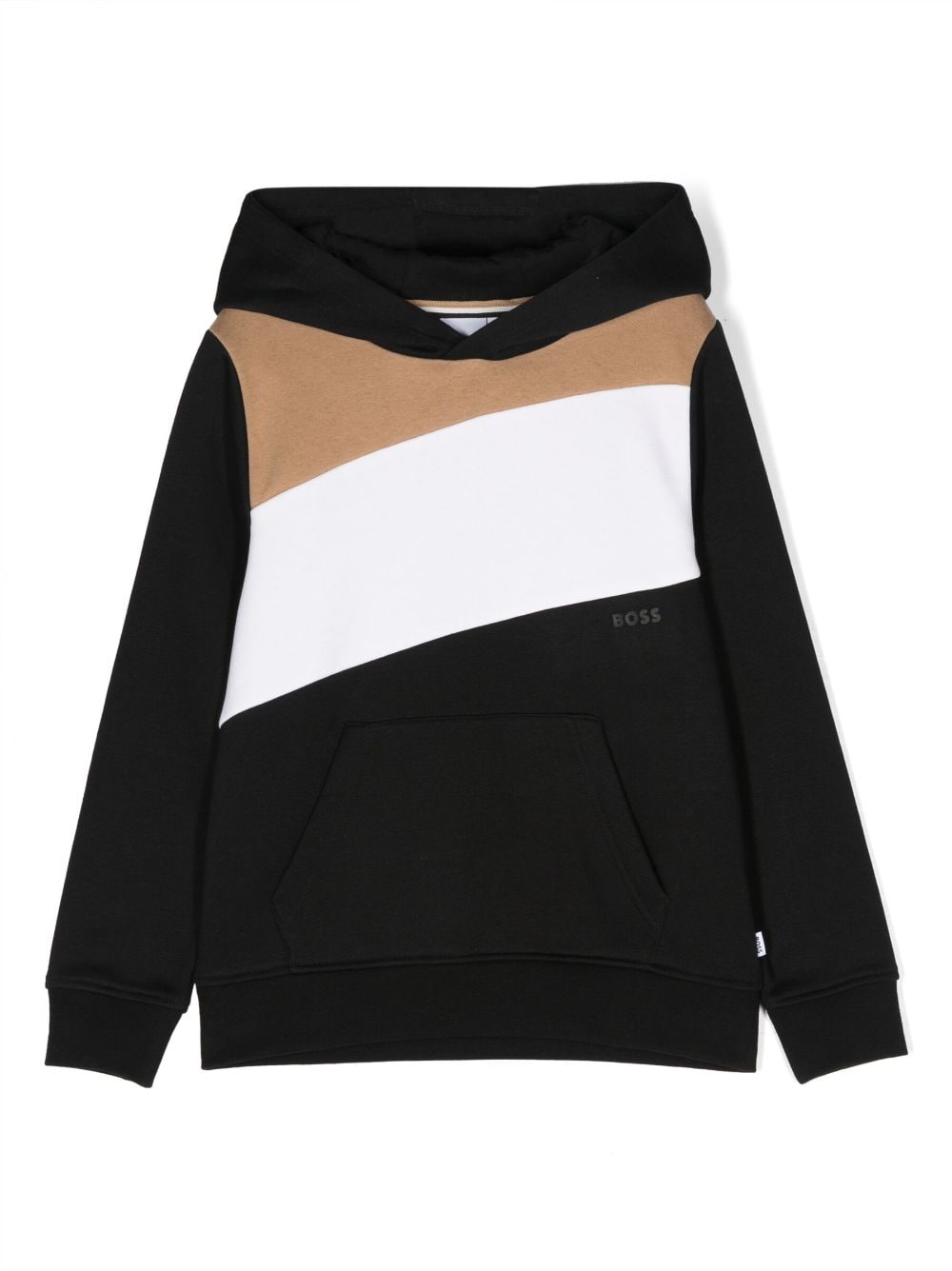 BOSS Kidswear embroidered-logo striped hoodie - Black von BOSS Kidswear