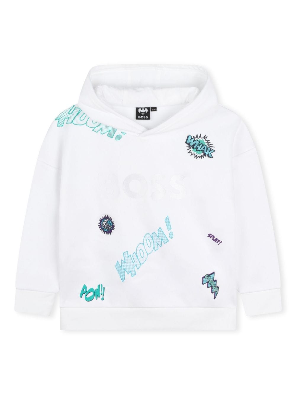 BOSS Kidswear graphic-print cotton hoodie - White von BOSS Kidswear