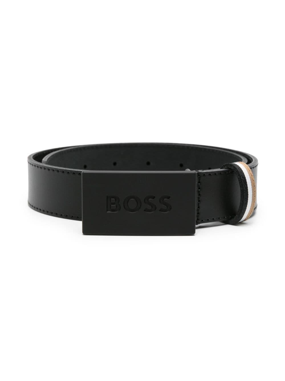 BOSS Kidswear logo-buckle leather belt - Black von BOSS Kidswear