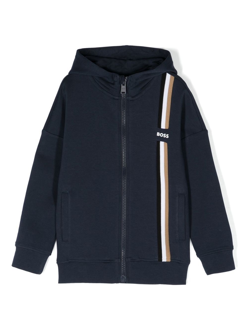 BOSS Kidswear logo-embossed hooded jacket - Blue von BOSS Kidswear