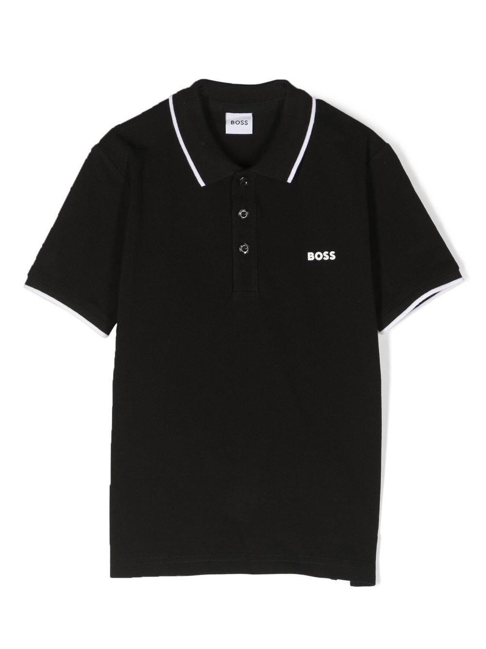 BOSS Kidswear logo-embossed polo shirt - Black von BOSS Kidswear