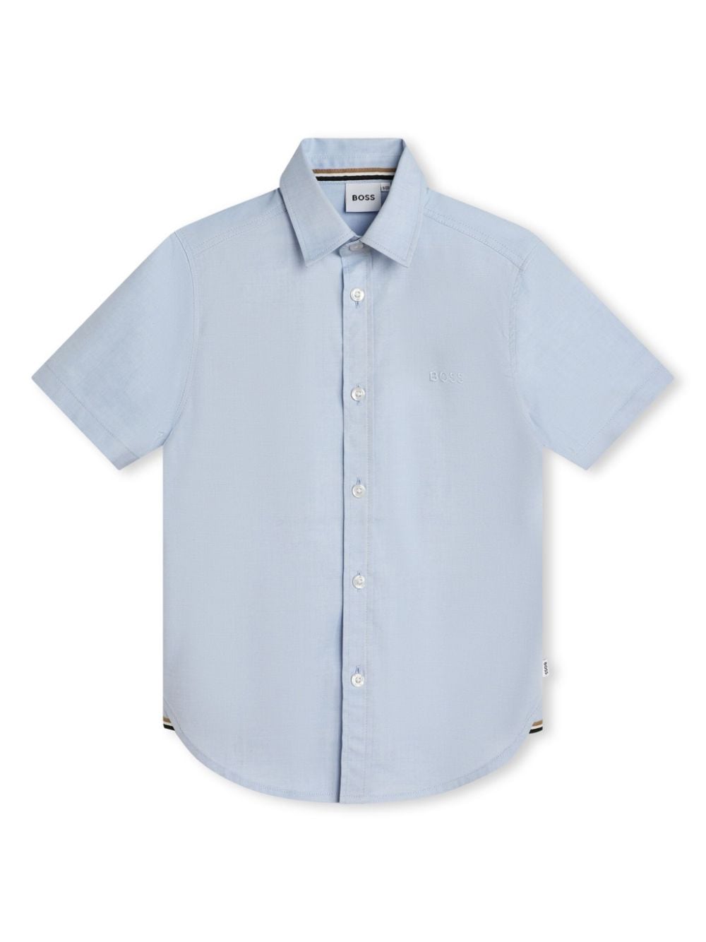 BOSS Kidswear logo-embossed short-sleeve shirt - Blue von BOSS Kidswear