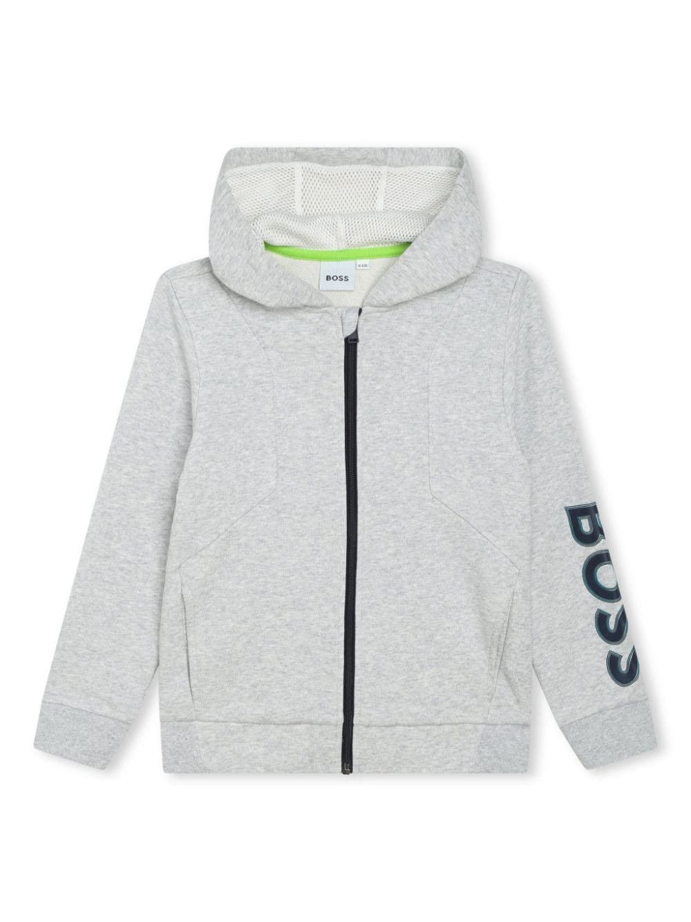 BOSS Kidswear logo-embossed zip-fastening hoodie - Grey von BOSS Kidswear