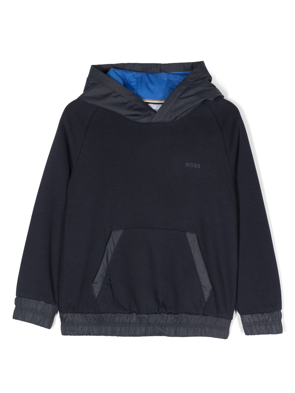BOSS Kidswear logo-embroidered cotton-blend hoodie - Blue von BOSS Kidswear