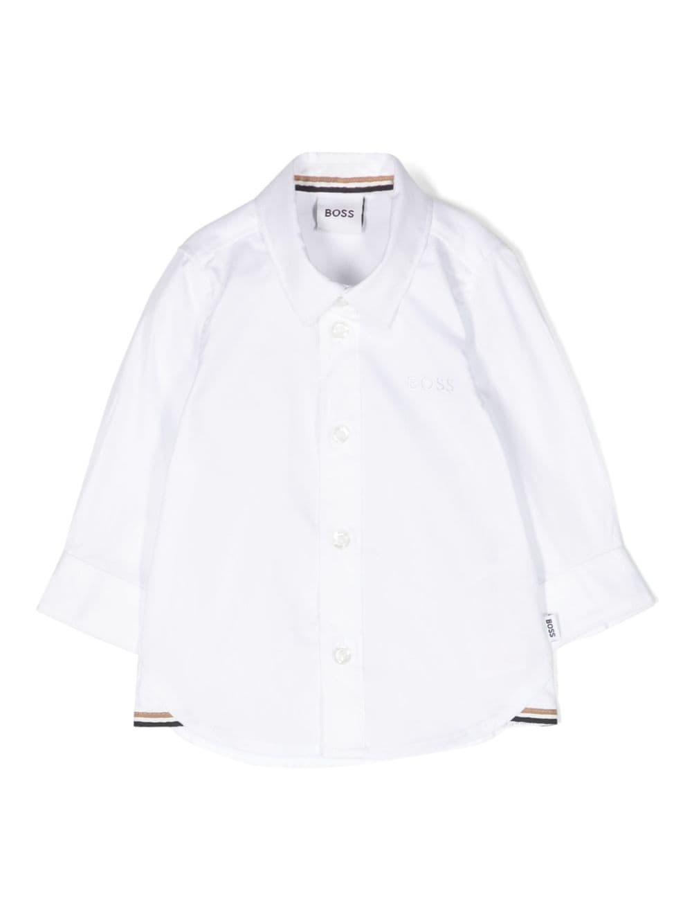 BOSS Kidswear logo-embroidered cotton shirt - White von BOSS Kidswear