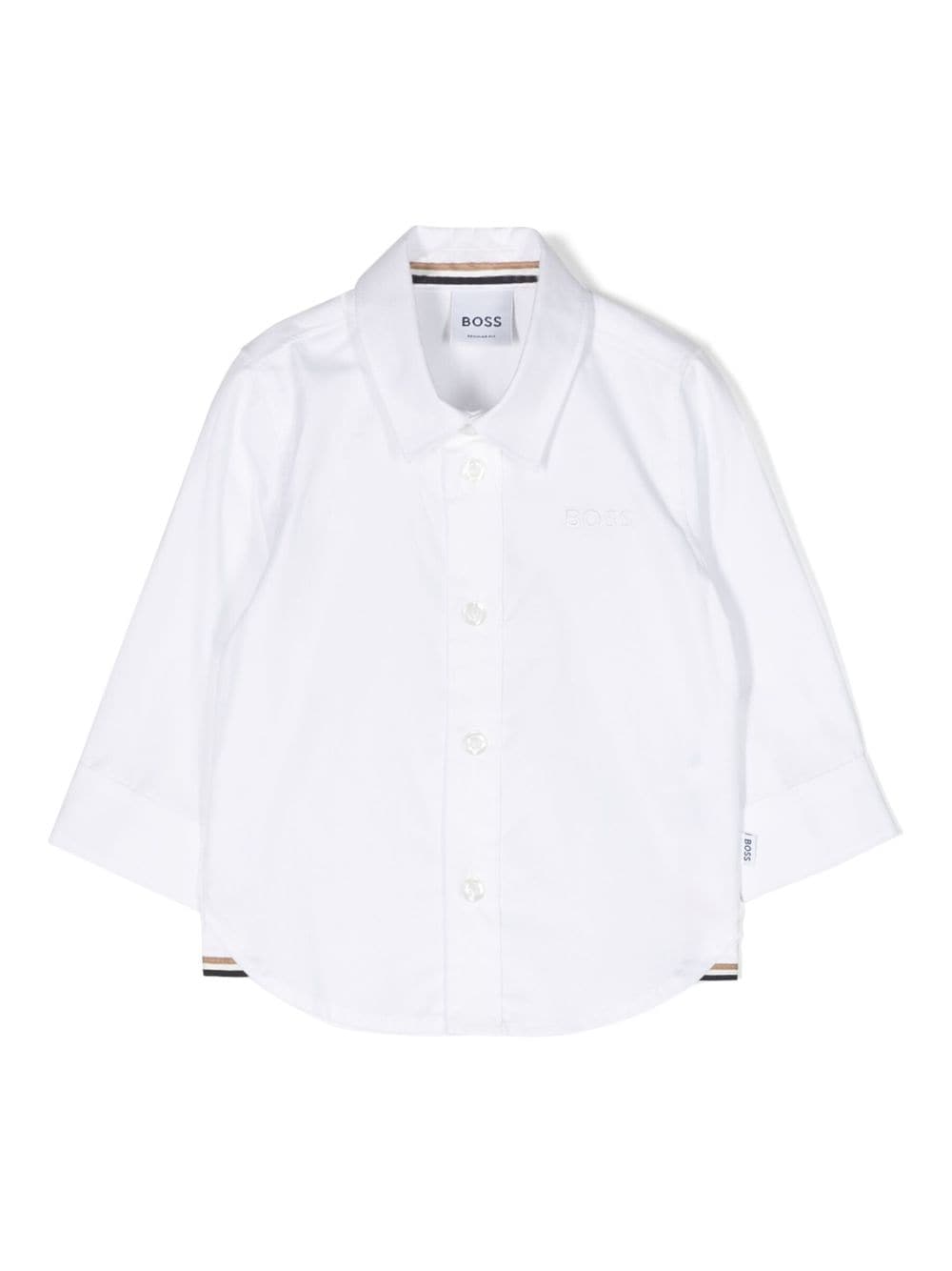 BOSS Kidswear logo-embroidered cotton shirt - White von BOSS Kidswear