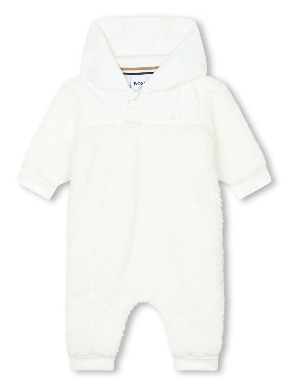 BOSS Kidswear logo-embroidered hooded rompers - White von BOSS Kidswear
