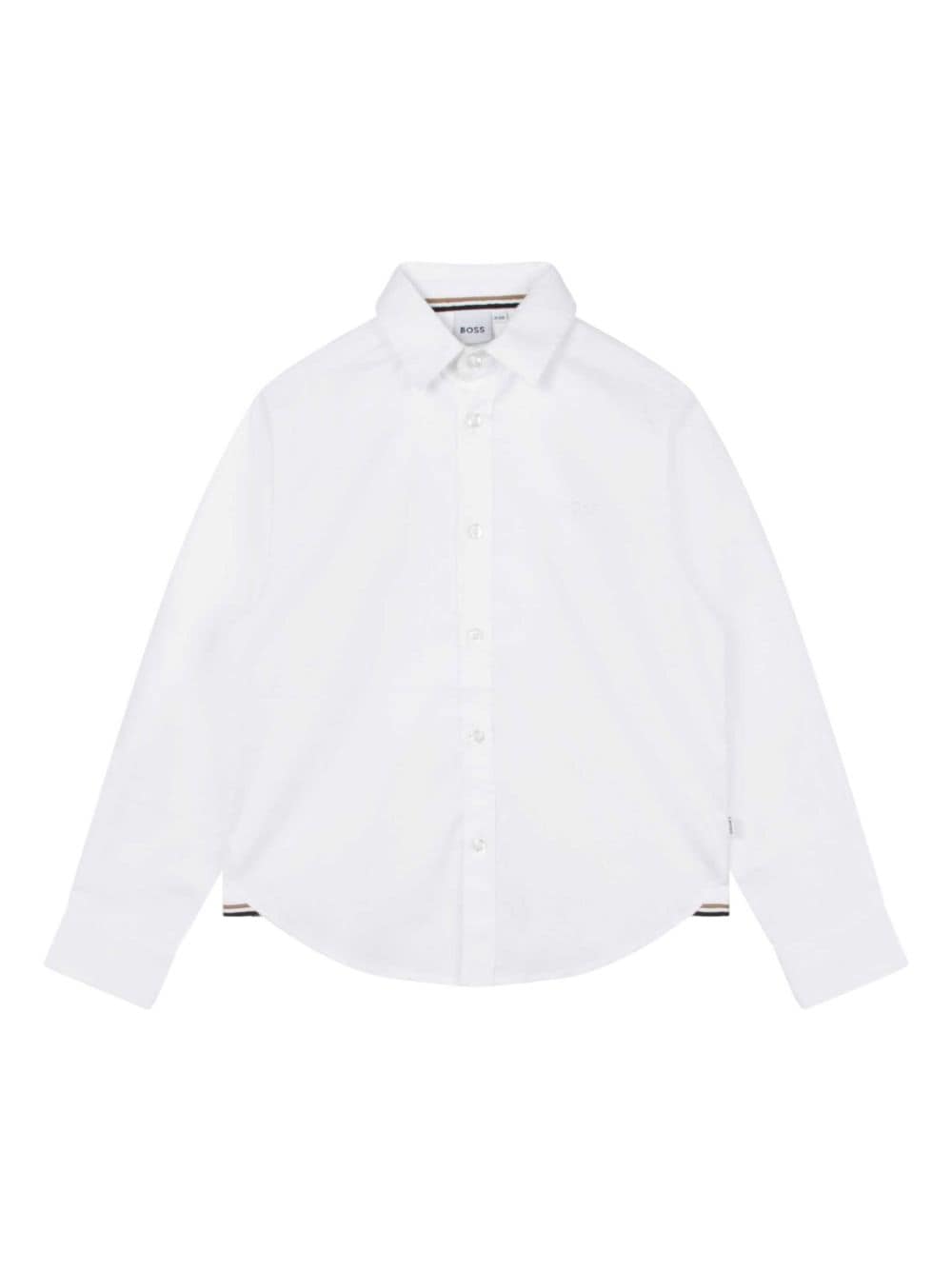 BOSS Kidswear logo-embroidered long-sleeve shirt - White von BOSS Kidswear