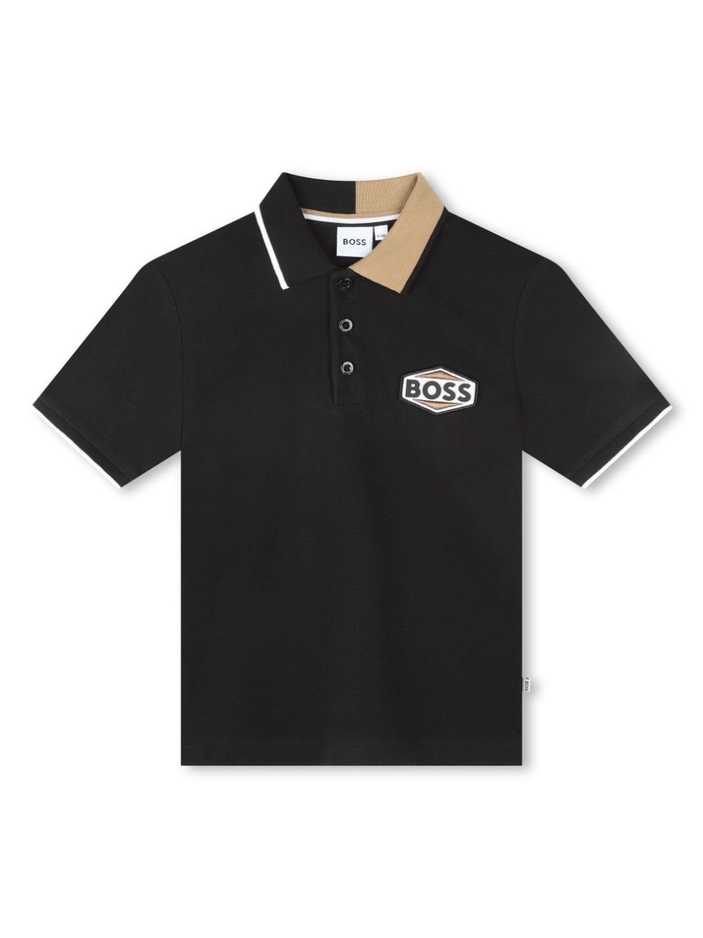 BOSS Kidswear logo-patch cotton polo shirt - Black von BOSS Kidswear