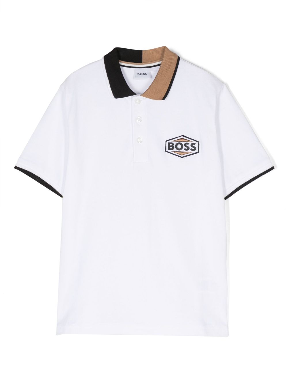 BOSS Kidswear logo-patch polo shirt - White von BOSS Kidswear