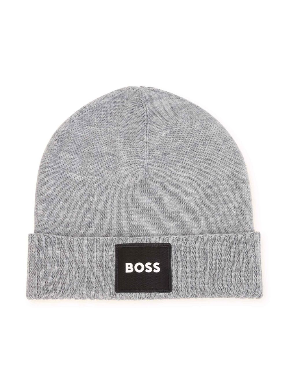 BOSS Kidswear logo-patch turn-up beanie - Grey von BOSS Kidswear