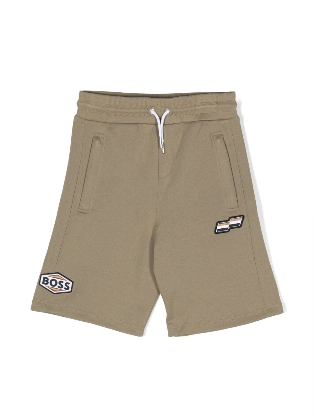 BOSS Kidswear logo-patches drawstring-waist shorts - Green von BOSS Kidswear