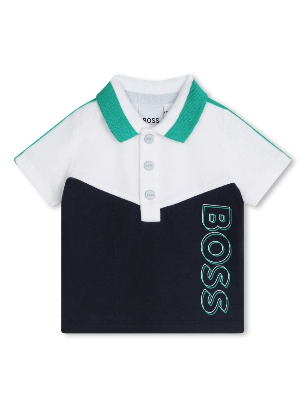 BOSS Kidswear logo-print colour-block polo shirt - Blue von BOSS Kidswear