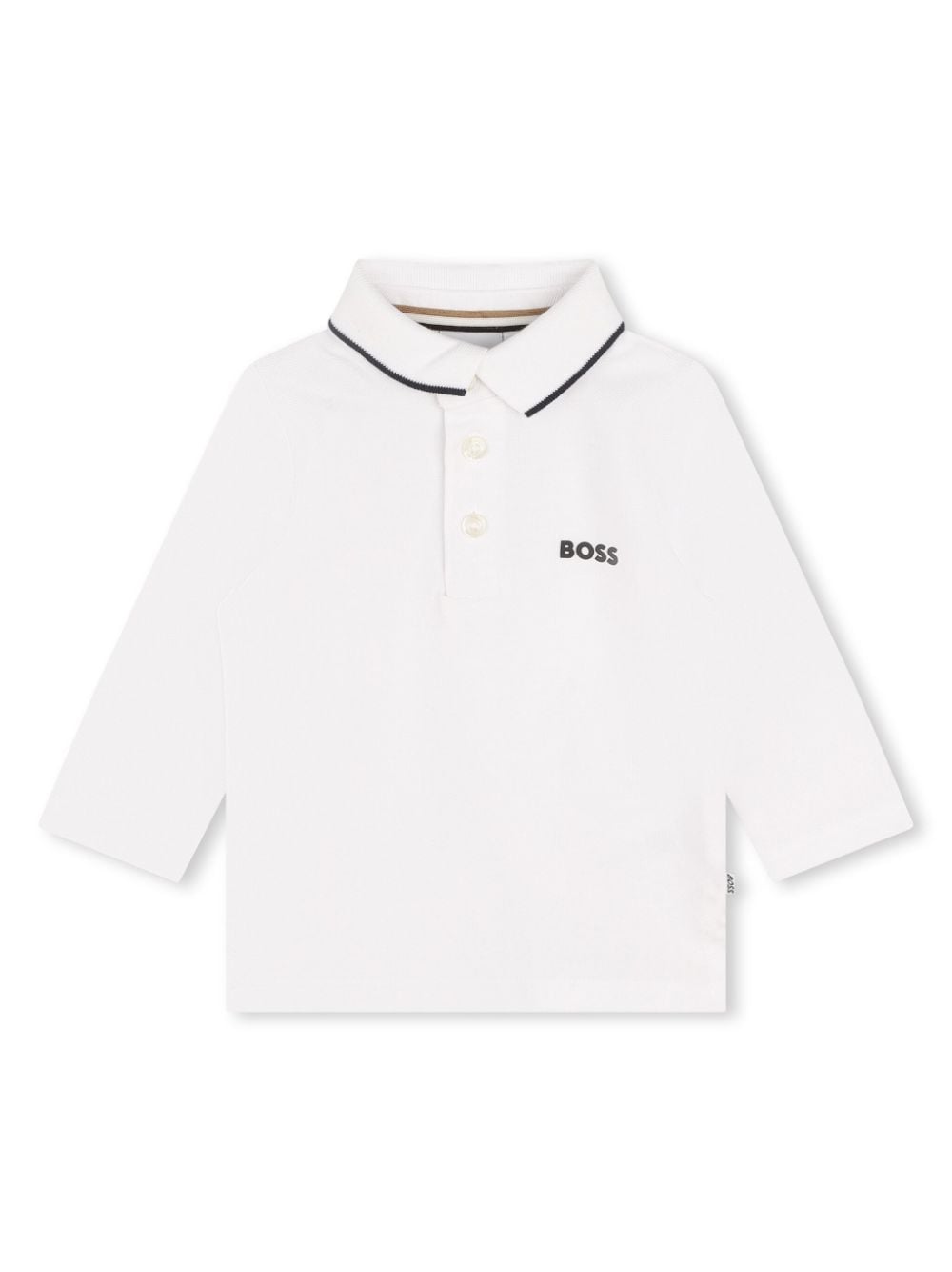 BOSS Kidswear logo-print contrasting-edge polo shirt - White von BOSS Kidswear