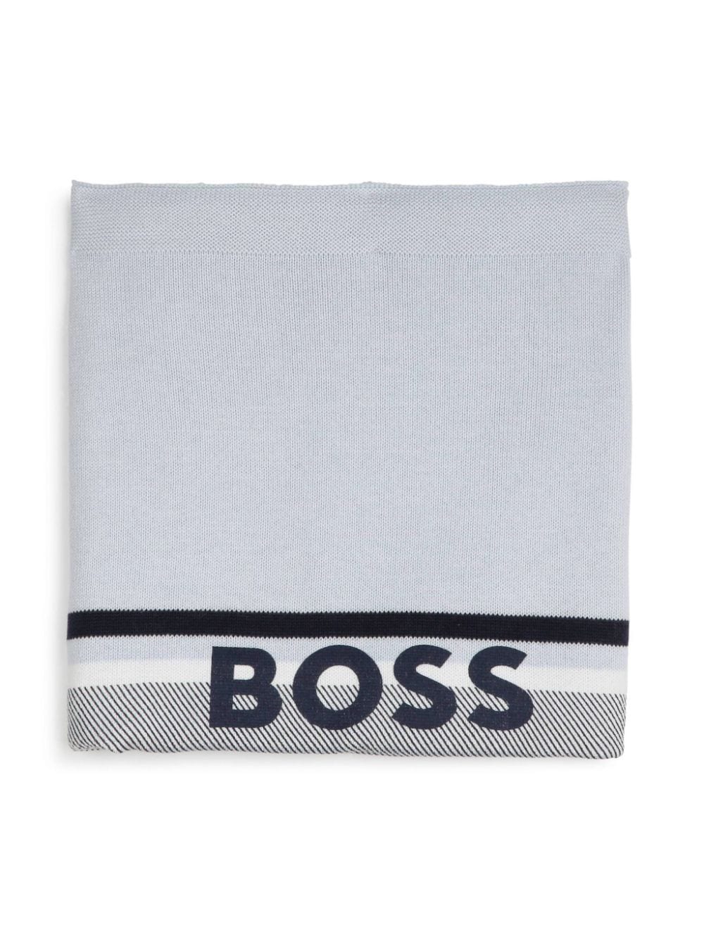 BOSS Kidswear logo-print cotton blanket - Blue von BOSS Kidswear