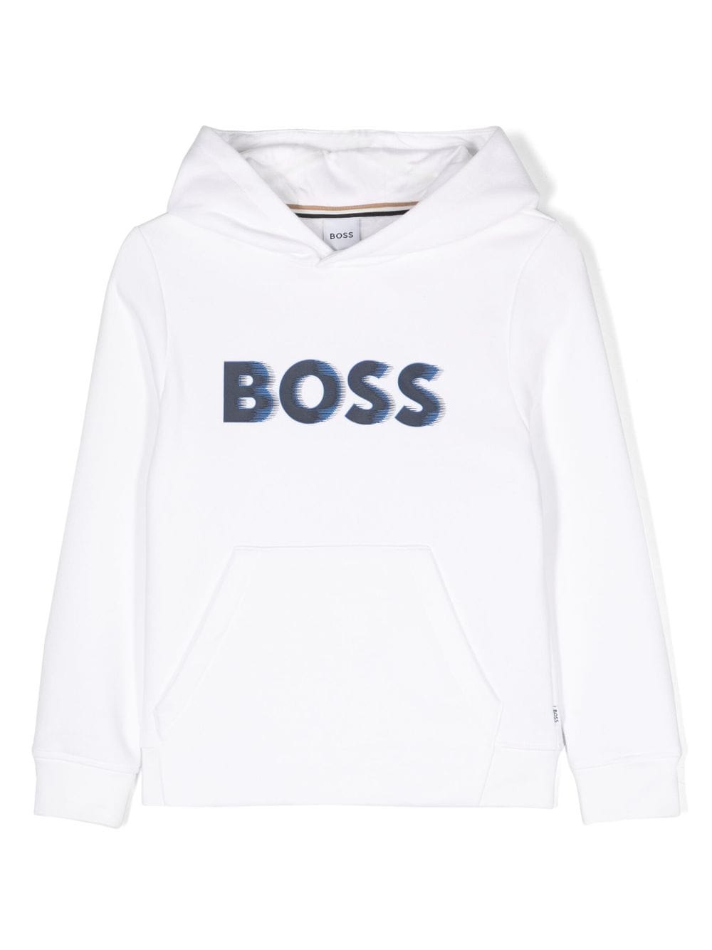 BOSS Kidswear logo-print cotton-blend hoodie - White von BOSS Kidswear