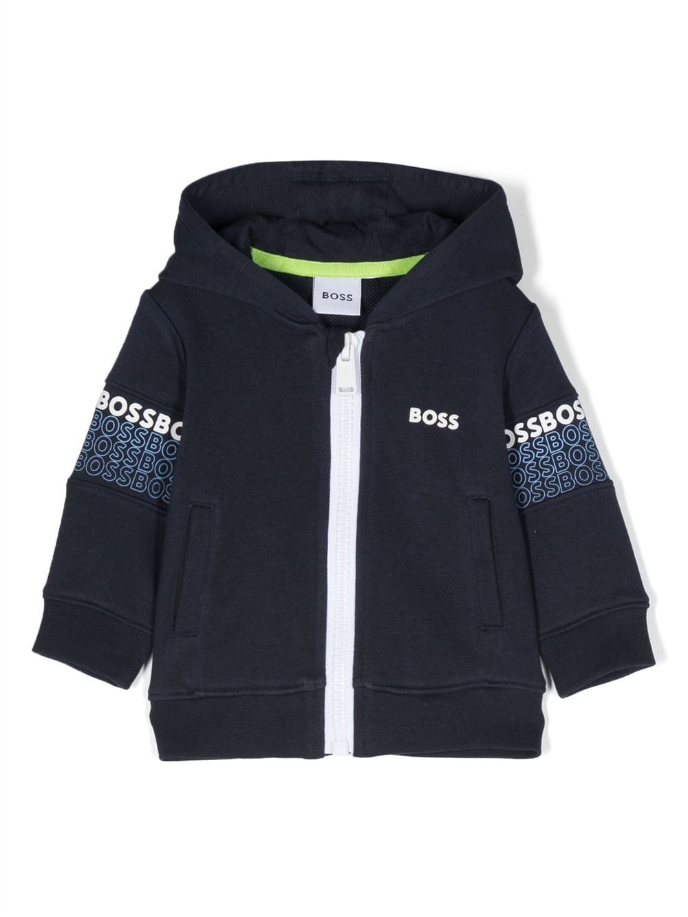 BOSS Kidswear logo-print cotton hoodie - Blue von BOSS Kidswear