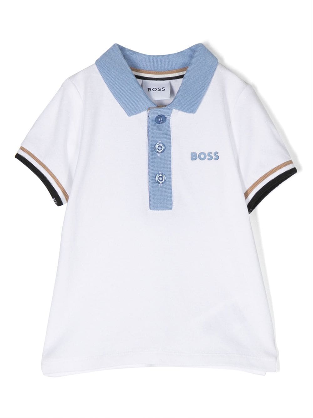 BOSS Kidswear logo-print cotton polo shirt - White von BOSS Kidswear
