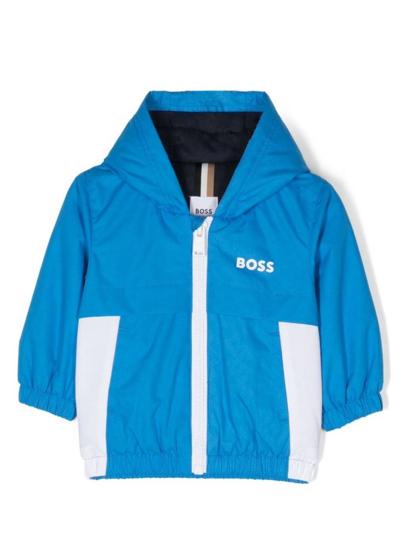 BOSS Kidswear logo-print hooded windbreaker - Blue von BOSS Kidswear