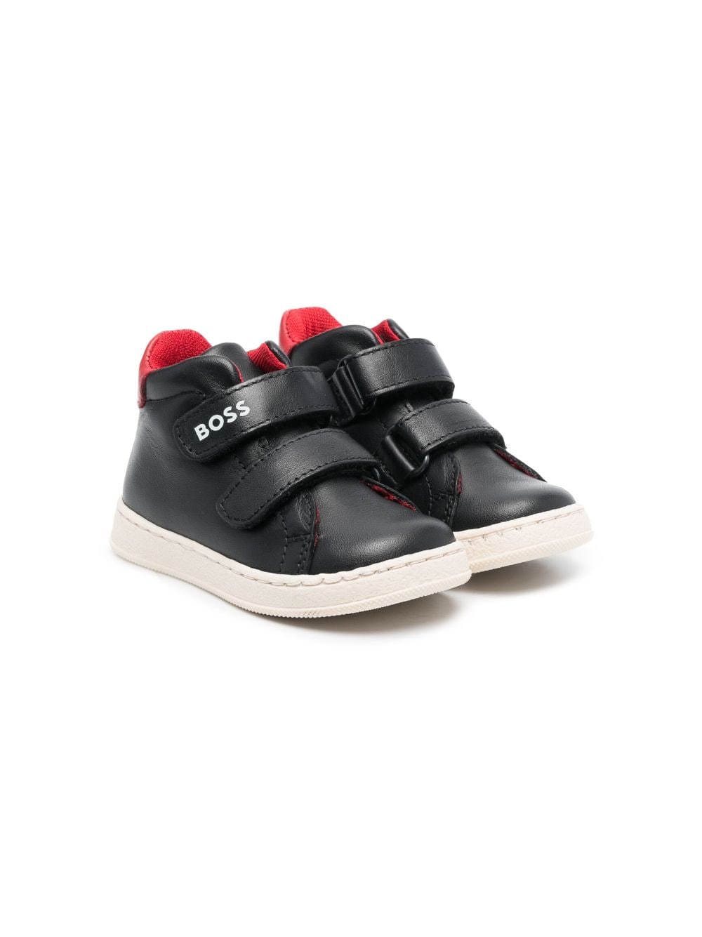 BOSS Kidswear logo-print leather sneakers - Black von BOSS Kidswear