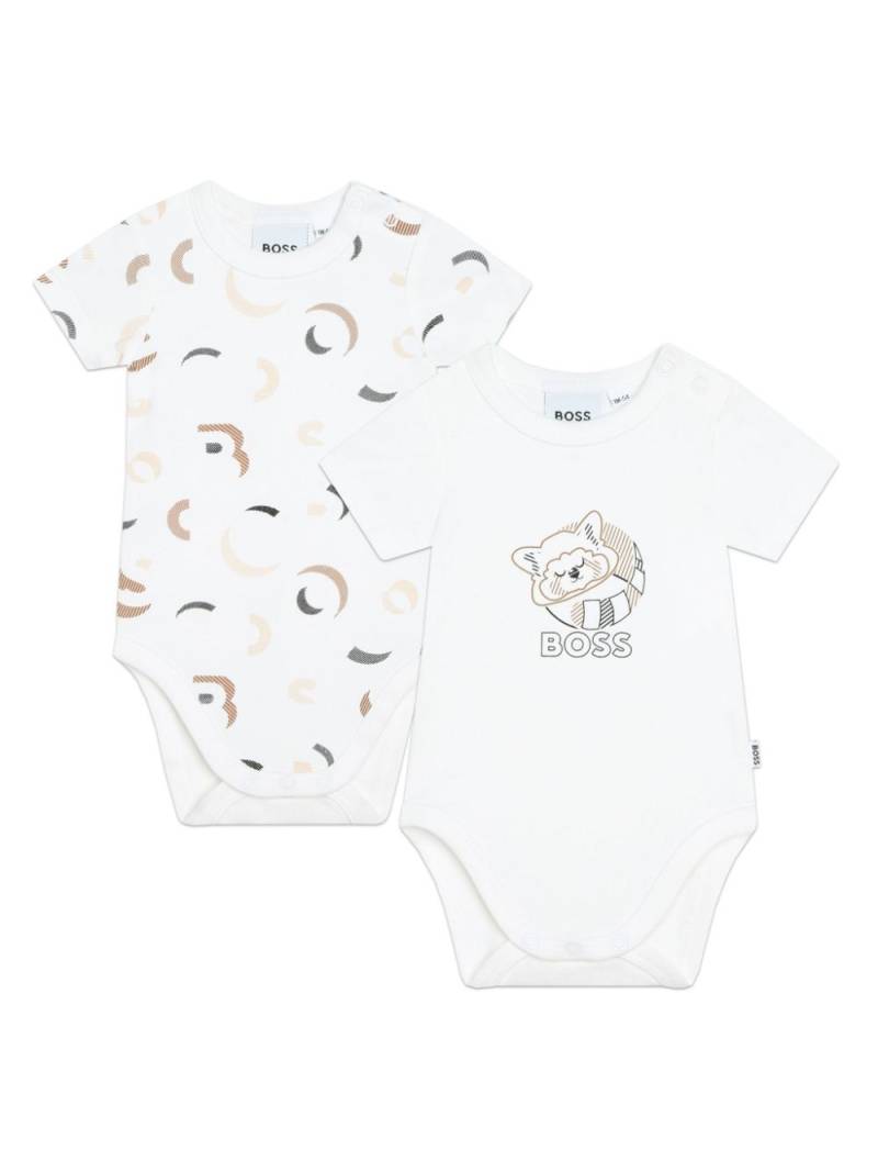 BOSS Kidswear logo-print organic cotton body set - White von BOSS Kidswear